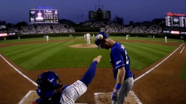 Miguel Amaya hits Kyle Tucker in the head