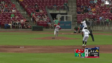 Brandon Winokur singles on a sharp line drive to center fielder Kasen Wells. Andy Lugo scores. Marek Houston to 3rd.