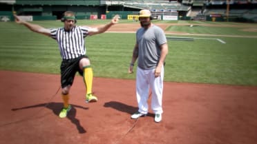Stephen Vogt referees on August 7, 2014