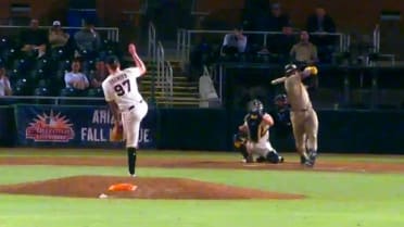 Alexander Fuentes goes to his fastball for the K