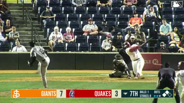 Gabriel Davalillo singles on a line drive to left fielder Angel Guzman, deflected by shortstop Luis Hernández. Hayden Alvarez scores. Kevyn Castillo scores.