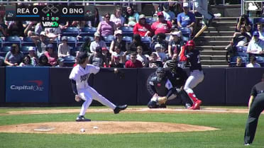 Raylin Heredia singles on a line drive to center fielder Jose Ramos. Austin Murr scores.