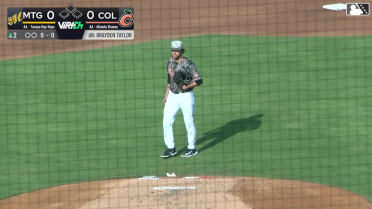 Brett Sears strikes out Brayden Taylor