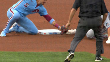 Jakob Marsee is caught stealing second, call stands