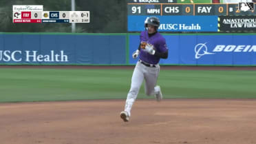 Xavier Neyens drives his fourth homer of the year