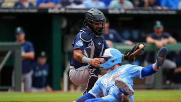 Bobby Witt Jr. scores on a groundout
