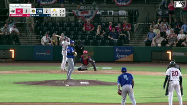 Taitn Gray doubles (9) on a line drive to right fielder Jhorvic Abreus. Alberth Palma scores.