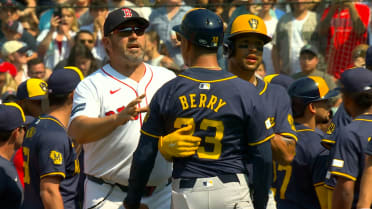 Brewers, Red Sox benches clear