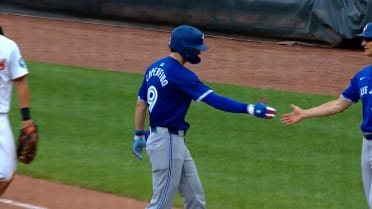 Joey Loperfido's first hit as a Blue Jay