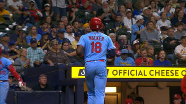 Jordan Walker scores on a double play