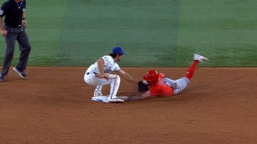Zach Neto safe at second after challenge