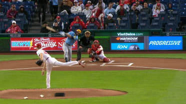 Zack Wheeler fans Garrett Mitchell