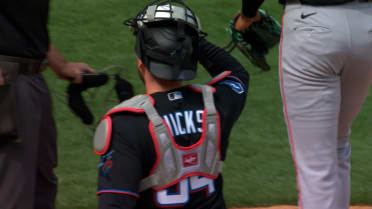 Liam Hicks' off-balance throw