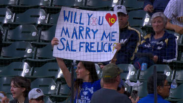 Sal Frelick gifts superfan a signed bat