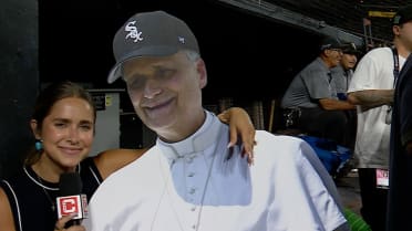 Pope Leo cutout joins the White Sox broadcast