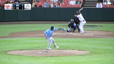 Nate George drills his first homer of the year