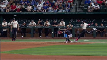 Leody Taveras gets an infield single after a review