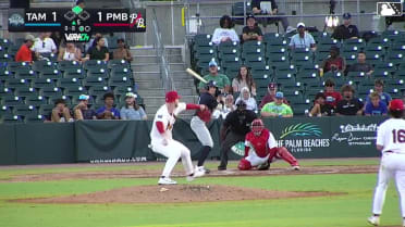 Dax Kilby doubles (1) on a line drive to right fielder Matthew Miura. Isael Arias scores.
