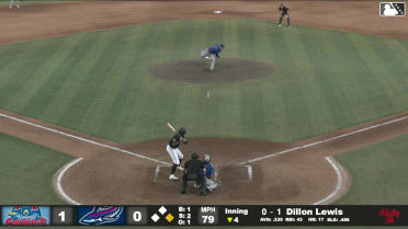 Dillon Lewis triples (4) on a line drive to right fielder Carter Trice. Brandon Compton scores.
