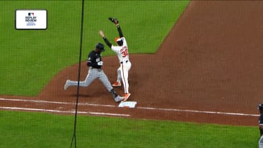 Luis Robert Jr. is out at first after review