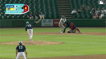 Eli Willits triples (3) on a line drive to left fielder TJayy Walton. Nate Rombach scores.