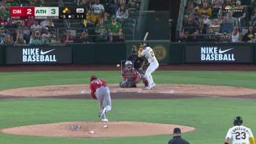 Lawrence Butler scores on a wild pitch