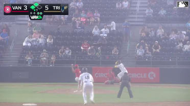 Randy De Jesus homers (8) on a fly ball to center field. Peter Burns scores. Matt Coutney scores.