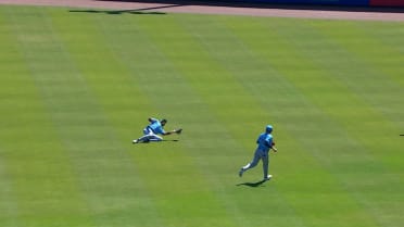 Chandler Simpson's fantastic sliding catch