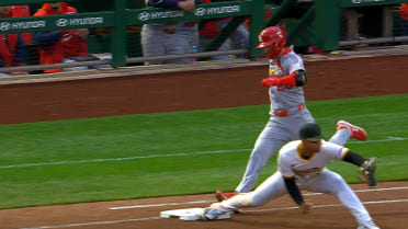 Thomas Saggese safe at first after challenge