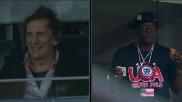 Flavor Flav and Ronnie Wood enjoy the Yankees game