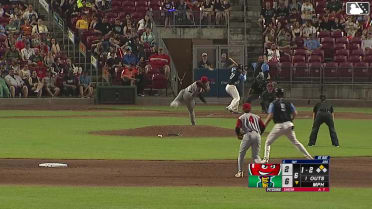 Eduardo Tait singles on a sharp fly ball to center fielder Kasen Wells. Brandon Winokur scores.