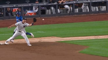 Ernie Clement is out at first after review
