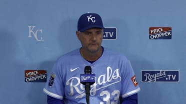 Matt Quatraro talks after the Royals' 15-1 win