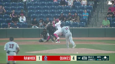 Hayden Alvarez homers (6) on a fly ball to center field. Slate Alford scores.