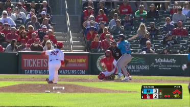 Gage Miller plates run on hit by pitch