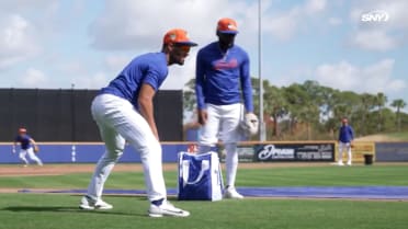 Marcus Semien works on his swing, takes infield reps