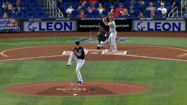 Trevor Rogers strikes out J.T. Realmuto in the 1st