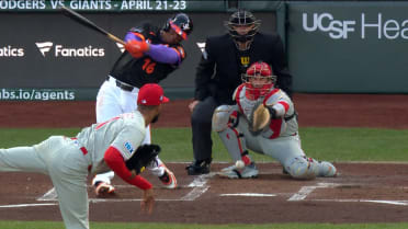 J.T. Realmuto exits game with right foot contusion