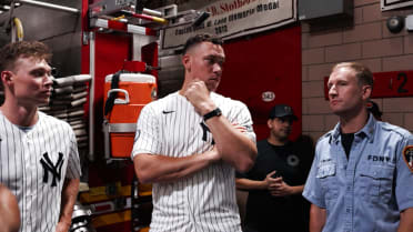 Yankees visit various NYC firehouses