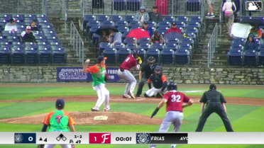 Alexander Frias singles on a ground ball to center fielder Gavin Fien. Brady Ebel scores.