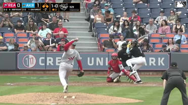 Angel Genao homers (1) on a line drive to left field. Juan Benjamin scores. Jose Devers scores.