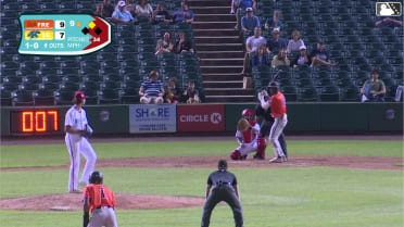 Enddy Azocar doubles (13) on a sharp line drive to left fielder TJayy Walton. Fernando Peguero scores.