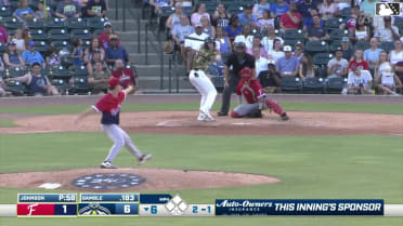 Sean Gamble homers (4) on a line drive to right field.