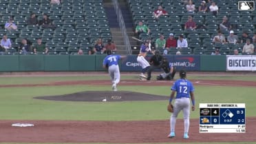 Austin Overn homers (5) on a fly ball to right field. Jhon Diaz scores.
