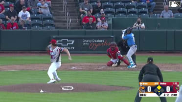 Leo De Vries singles on a ground ball to right fielder Miguel Ugueto. Jared Dickey scores.