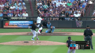 Eric Bitonti homers (15) on a fly ball to left center field. Daniel Dickinson scores.