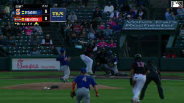 Abimelec Ortiz singles on a line drive to right fielder Ryan Clifford. Yohandy Morales scores.