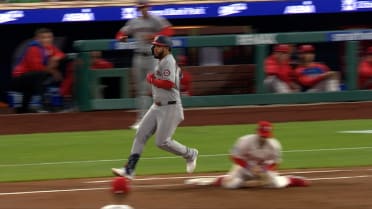 Luis García Jr. safe at first base after challenge