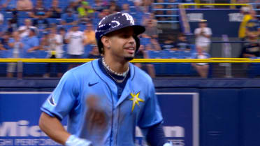 Christopher Morel rounds the bases on foul ball