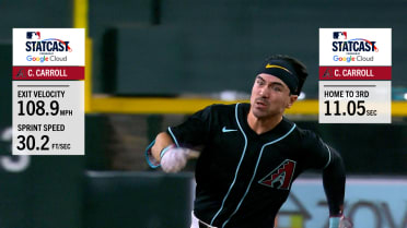 Carroll conecta dos triples a 108.9 y 105 mph
